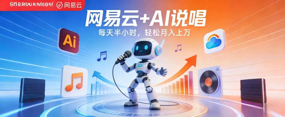 网易云+AI说唱，每天半小时，轻松月入上万-可燃