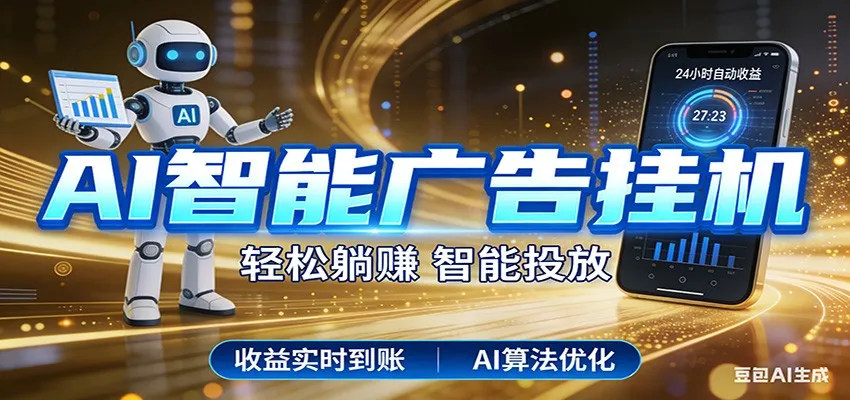 智能广告挂机新时代，利用碎片化时间实现稳定被动收益，AI帮你持续盈利-可燃