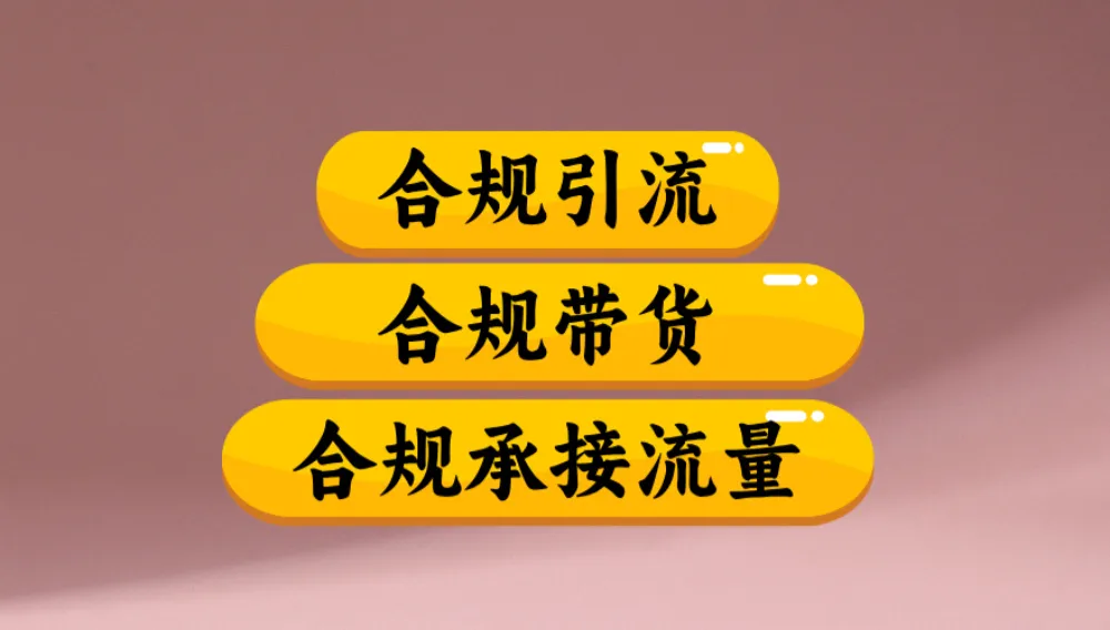 合规引流、合规并且高效地做带货、合规承接流量(揭秘)-可燃