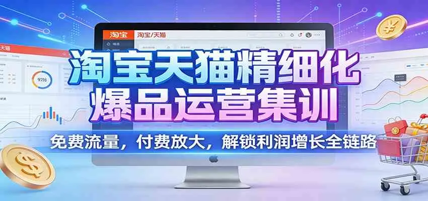 淘宝天猫精细化爆品运营集训：免费流量，付费放大，解锁利润增长全链路-可燃