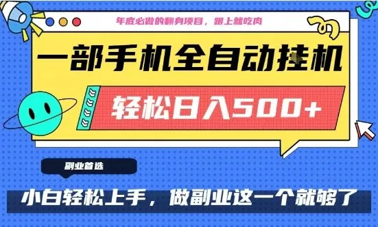 年底必做翻身项目,只需一部手机,每天操作十几分钟,轻松日入500+-可燃