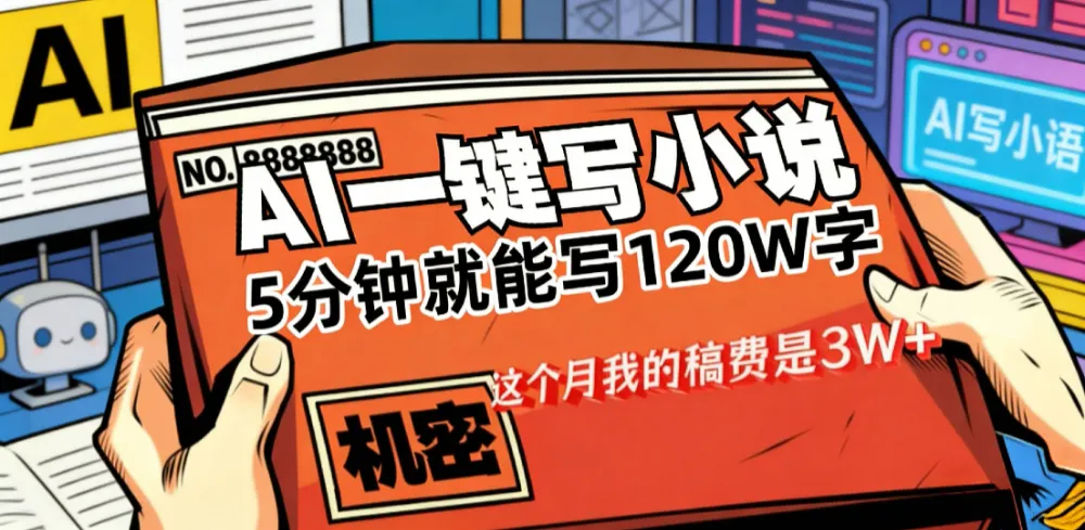 这个月我的稿费又是3W+，用AI写小说真的是太牛了，5分钟就能120W字-可燃