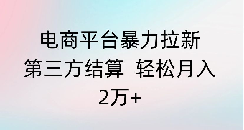 电商平台暴力拉新第三方结算 轻松月入2万+【揭秘】-可燃
