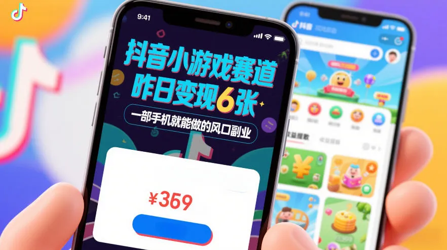 抖音小游戏赛道，昨日变现600+，零基础一部手机就能做的风口副业-可燃