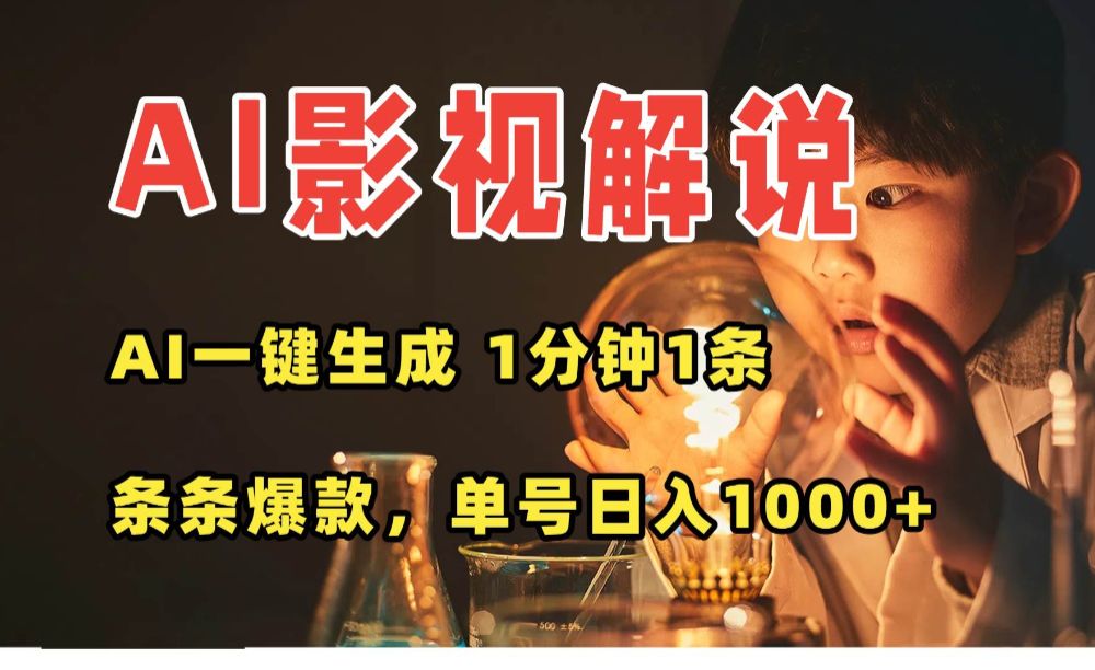 AI一键生成影视解说视频,无需剪辑1分钟1条,条条爆款,多平台变现-可燃