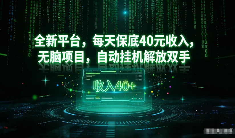 最新看广平台，每天保底30-4米，无脑项目，自动挂G解放双手-可燃