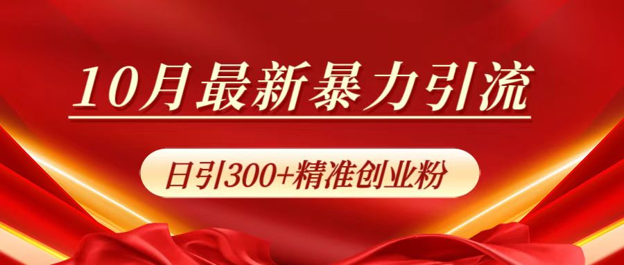 10月最新暴力引流,日引300+精准创业粉-可燃