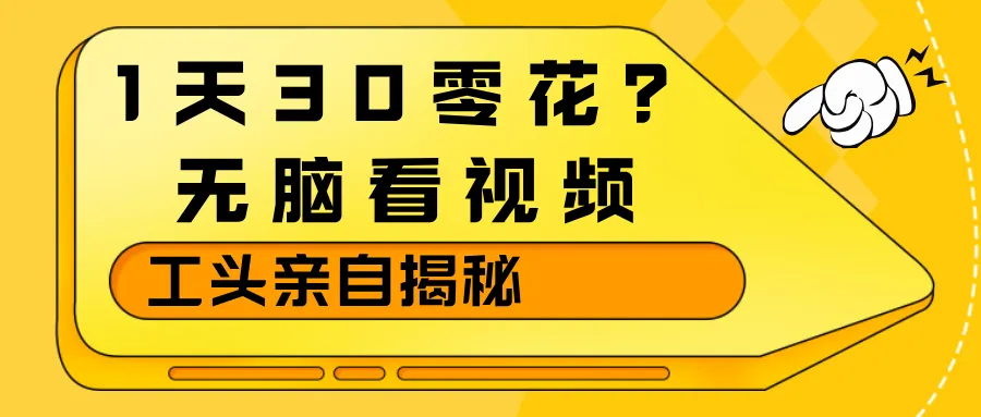 1天30零花?无脑看视频,工头亲自揭秘-可燃