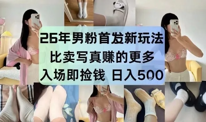 26年男粉首发最新3.0玩法，独此一家，比卖写真賺的更多，入场即捡钱，日入5张-可燃