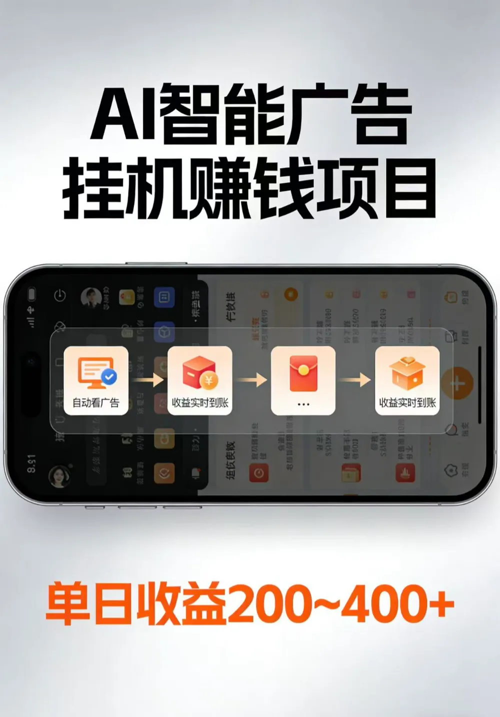 AI智能挂机看广告,每日稳定收益200-400+-可燃
