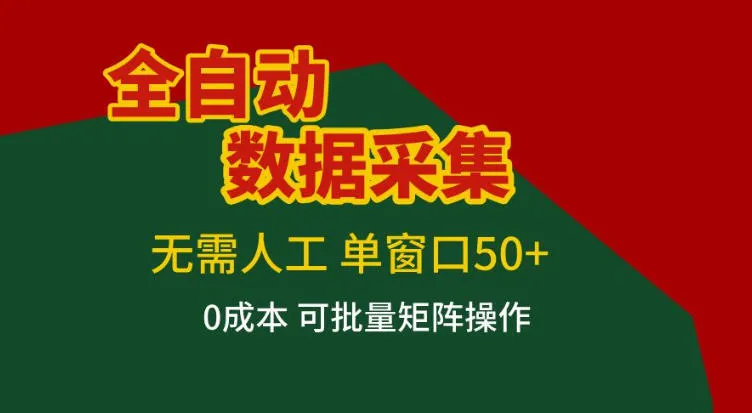全自动数据采集，无需人工，单窗口50+，0成本可批量矩阵操作-可燃