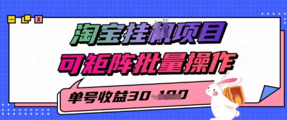 淘宝挂G项目，单号30，可矩阵批量操作-可燃