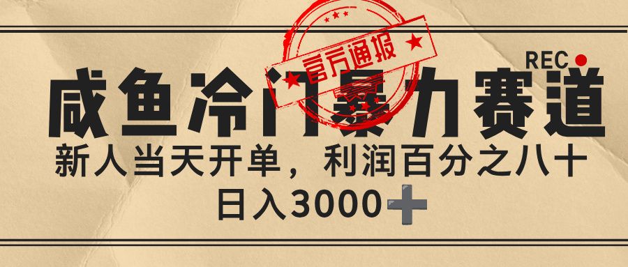 闲鱼,冷门暴力赛道,一单 80%利润,新人轻松日入 3000+-可燃