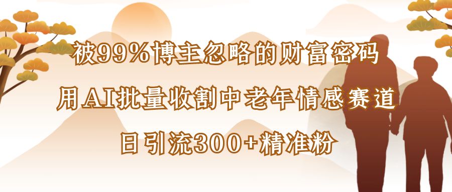 被99%博主忽略的财富密码，用DeepSeek批量收割中老年情感赛道，日引流300+精准粉-可燃