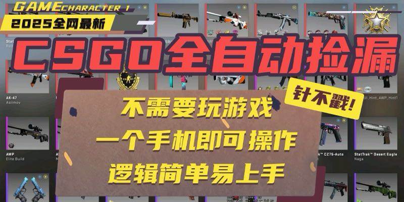 CSGO自动捡漏项目,最新玩法,不用挂机不用玩游戏,一个手机即可操作-可燃