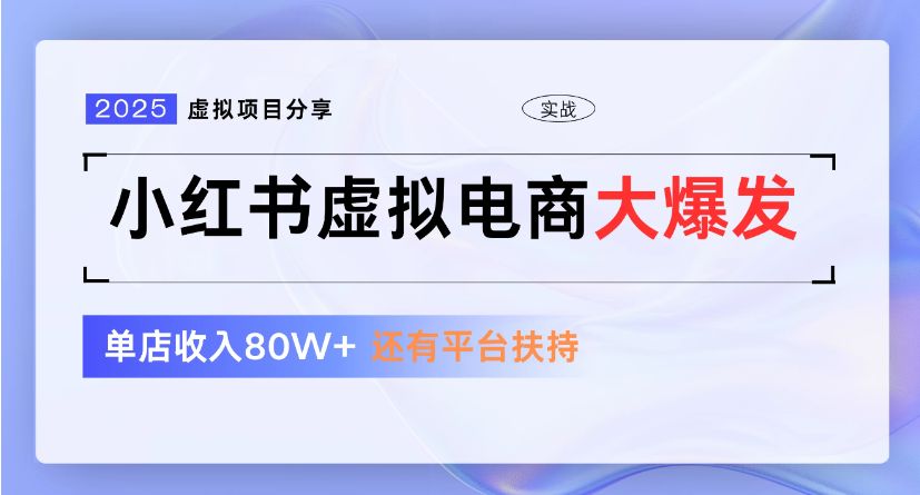 小红书虚拟店铺 蓝海项目 小白轻松一天300+-可燃