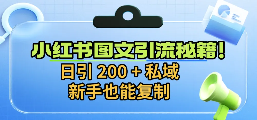 小红书图文引流秘籍!日引 200 + 私域,新手也能复制-可燃