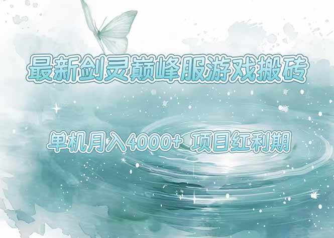 最新剑灵巅峰服游戏搬砖，项目红利期，单机稳定4000+操作简单好上手-可燃