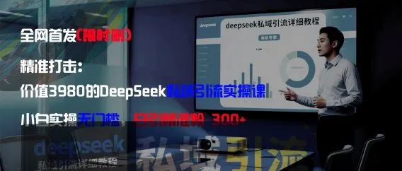 全网首发(限时删)精准打击:价值3980的DeepSeek私域引流实操课,小白实操无门槛,日引精准粉300+